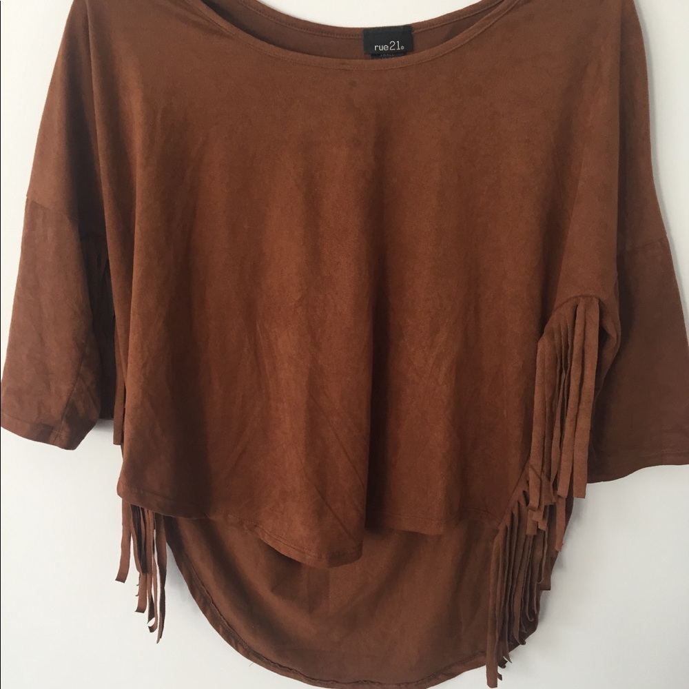 Suede Rue 21 fringe top